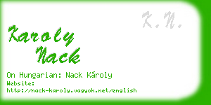 karoly nack business card